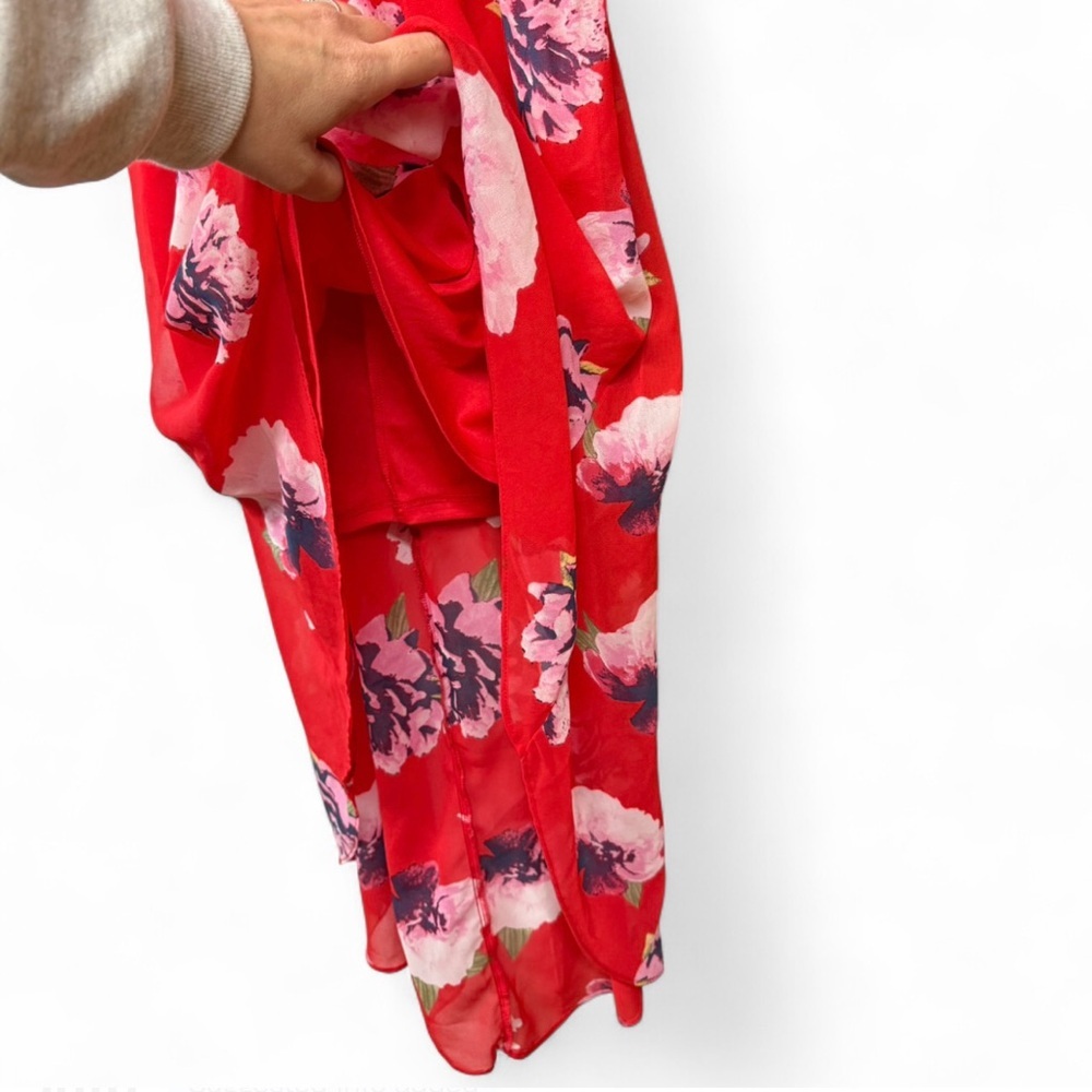 Olsenboye Red Floral High Low Dress - Picture 6 of 11